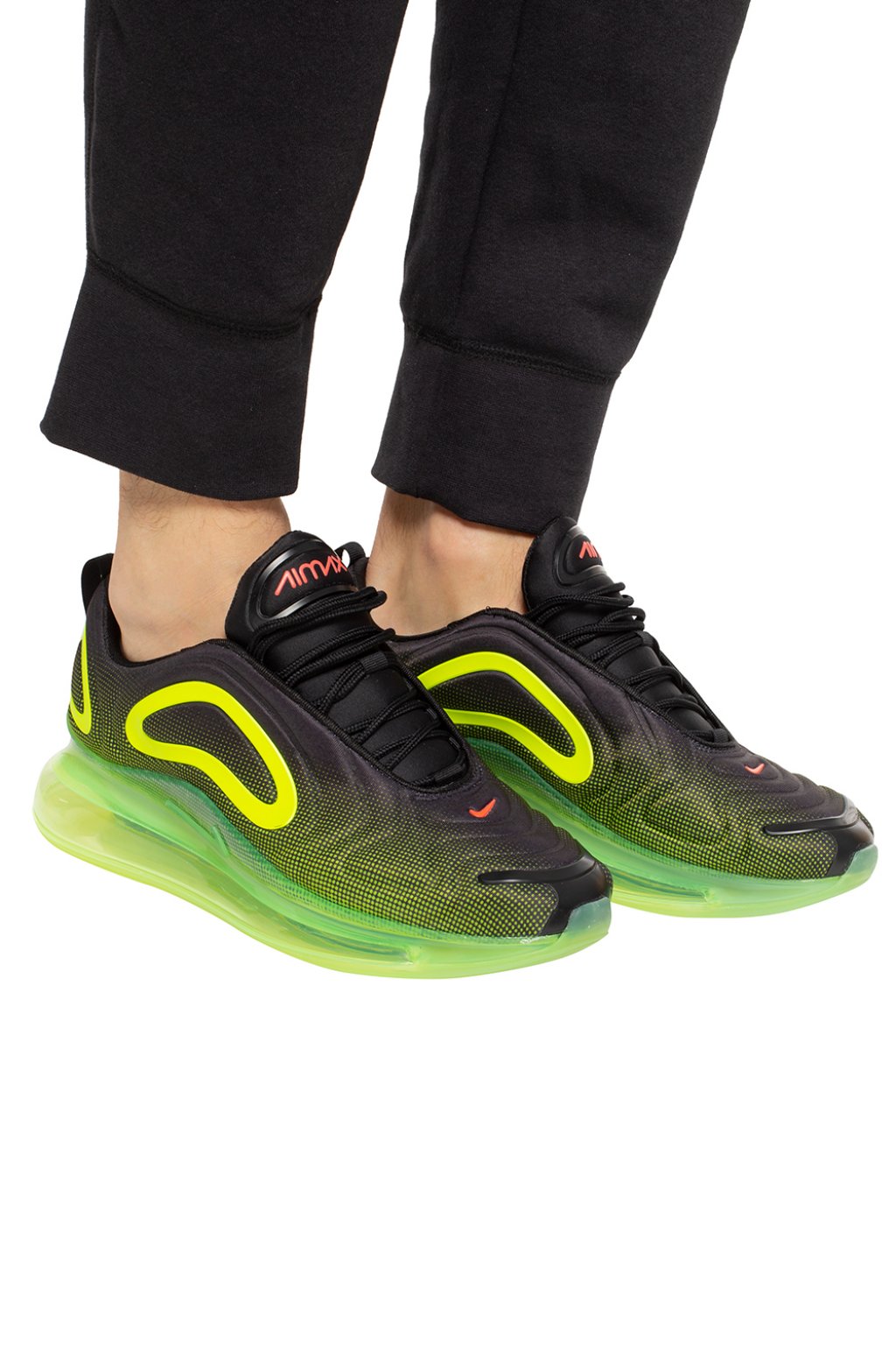 Nike air max 720 black/bright crimson/volt men's clearance shoe